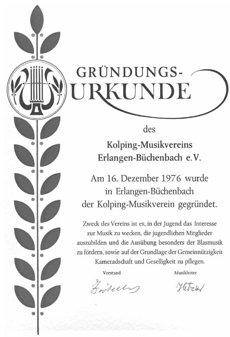 Gr&uuml;ndungsurkunde